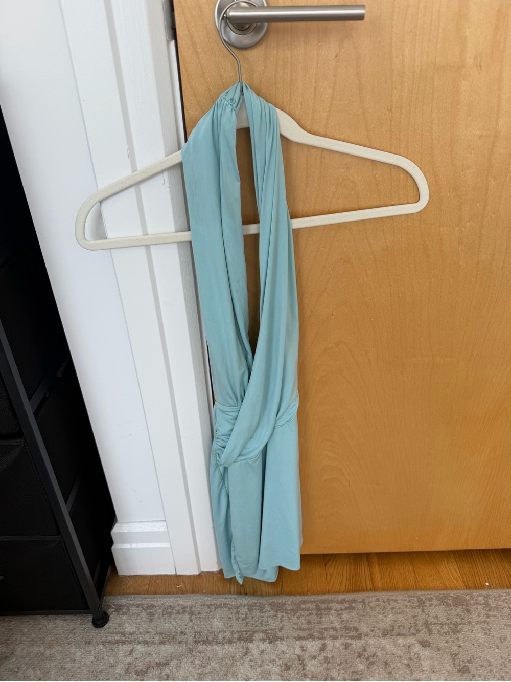 Light Aqua Halter Wrap Dress